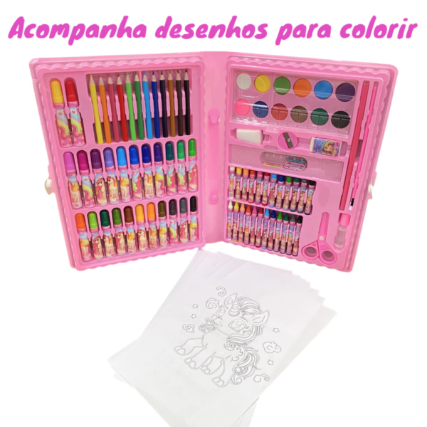 Maleta De Pintura Infantil Estojo Peças Unicórnio Menina Dinossauro Menino Barato - Image 3