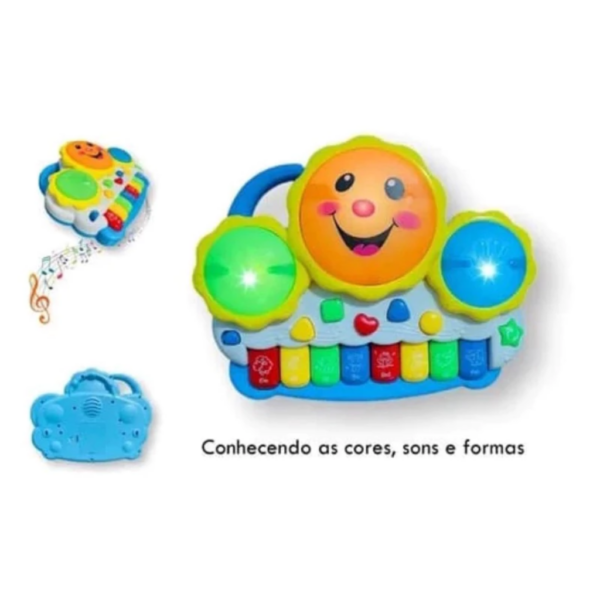 Brinquedo teclado Musical sol com luzes e sons | Brinquedo de alta qualidade para crianças educativo - Image 2