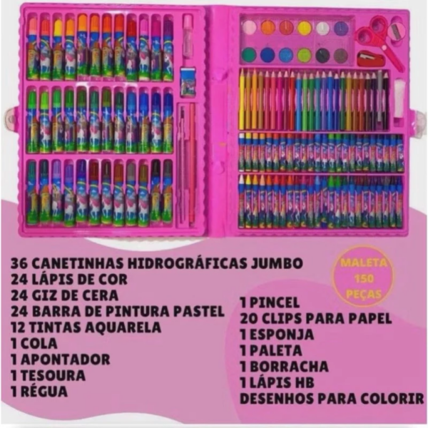 Unicolors kit pintura estudio colorir maleta escolar completo com 208 peças para colorir e criar/ menino e menina - Image 8