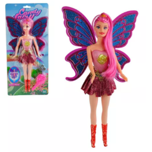 Boneca Fada Com Asas Estilo Barbie Com Luz E Som + Pente - Image 5