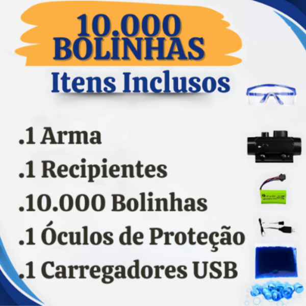 Arma Para Crianças Elétrica Com 10k Bolinhas De Gel Infantil - Image 2