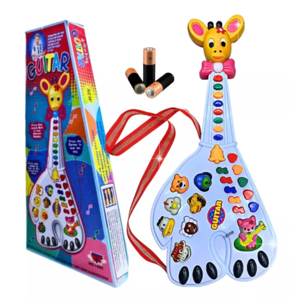 Brinquedo Guitarra Musical Girafa Teclado Infantil Som