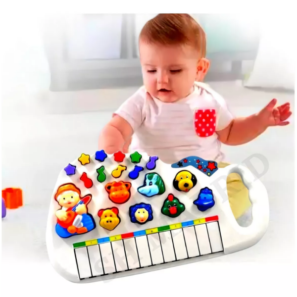 Pianinho Piano Brinquedo Musical Criança Menina Menino Bebê Cor FAZENDINHA BRANCO